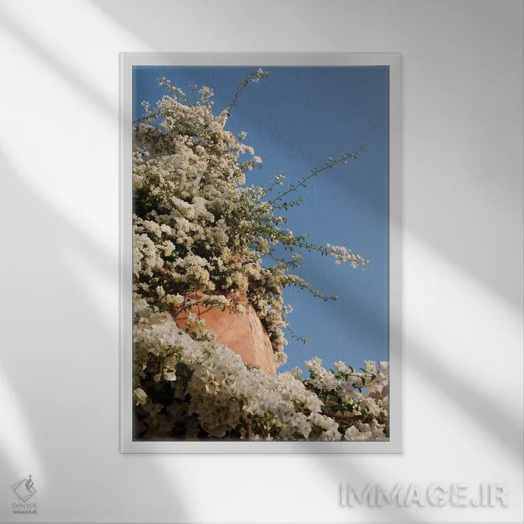 تابلو رویای زیبایی اویای سانتورینی II (محلهای در سانتورینی) اثر هنر آنیتا و بلا - نمای قابدار سفید