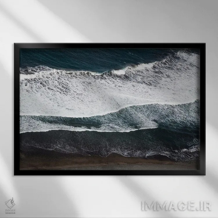 تابلو زیبایی هوایی اقیانوس اطلس II اثر هنر آنیتا و بلا - نمای قابدار مشکی