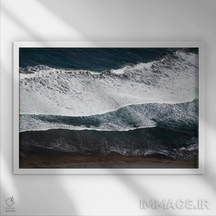 تابلو زیبایی هوایی اقیانوس اطلس II اثر هنر آنیتا و بلا - نمای قابدار سفید