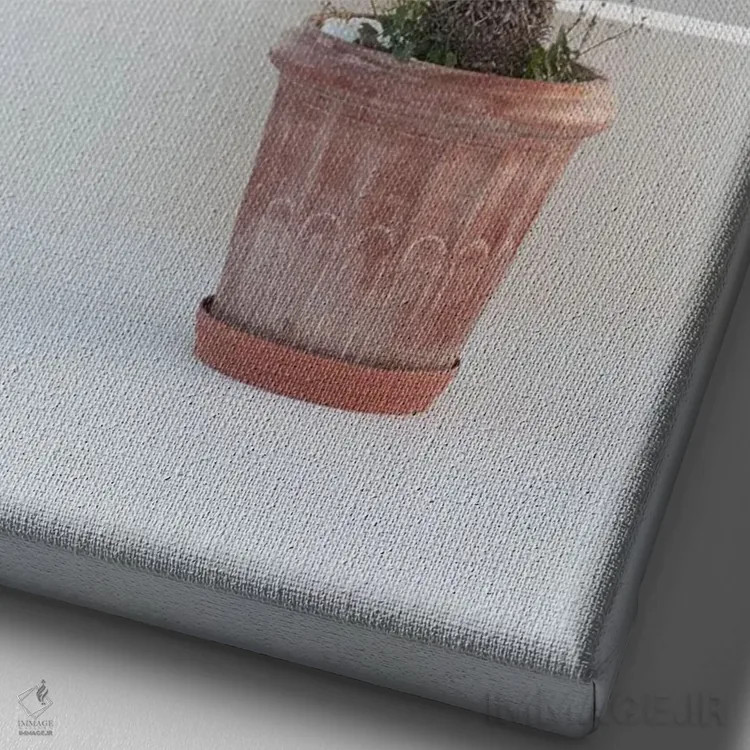 تابلو رویای ذن سانتورینی I اثر هنر آنیتا و بلا - نمای نزدیک بافت بوم