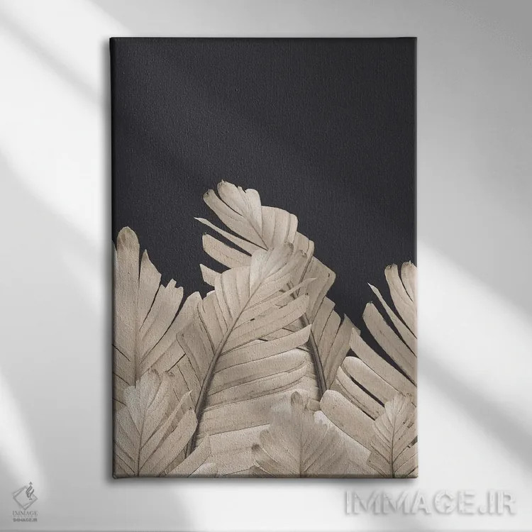 تابلو رویای برگ موز سپیا III (سپیا: رنگ قهوهای متمایل به قرمز) اثر هنر آنیتا و بلا - نمای روبهرو روی دیوار