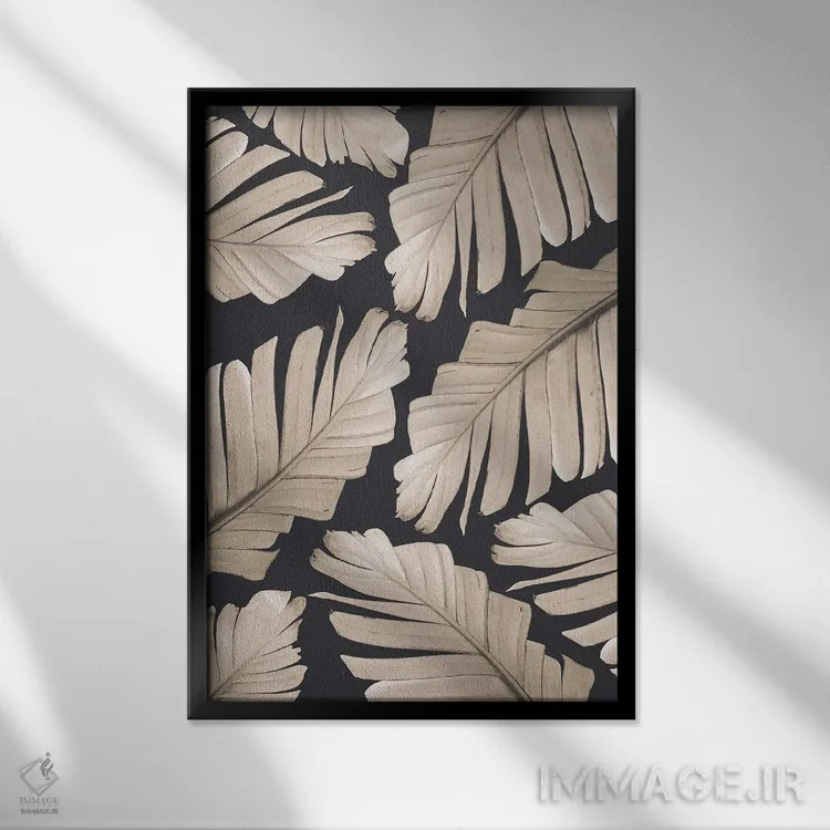 تابلو رویای برگ موز سپیا I (سپیا: رنگ قهوهای متمایل به قرمز) اثر هنر آنیتا و بلا - نمای قابدار مشکی