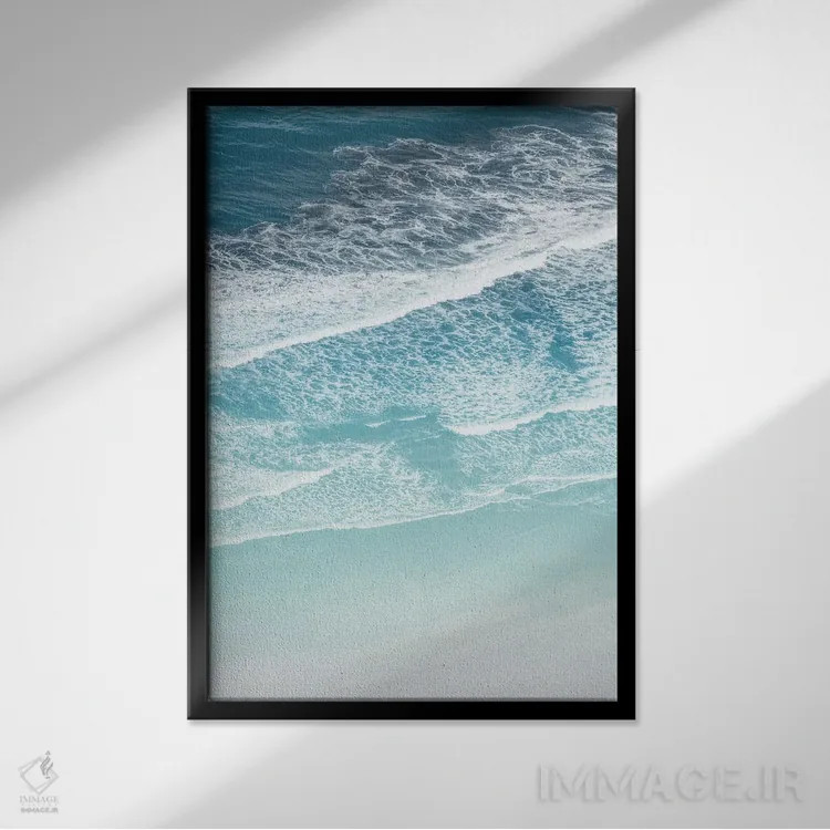 تابلو زیبایی هوایی اقیانوس اطلس VIII اثر هنر آنیتا و بلا - نمای قابدار مشکی