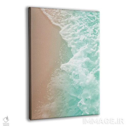تابلو زیبایی اقیانوس بژ و زمردی ملایم I اثر هنر آنیتا و بلا - نمای پرسپکتیو محصول