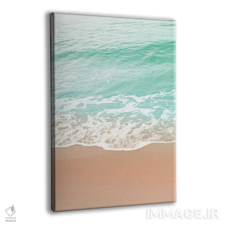 تابلو رویای زیبایی اقیانوس بژ و زمردی ملایم I اثر هنر آنیتا و بلا - نمای پرسپکتیو محصول