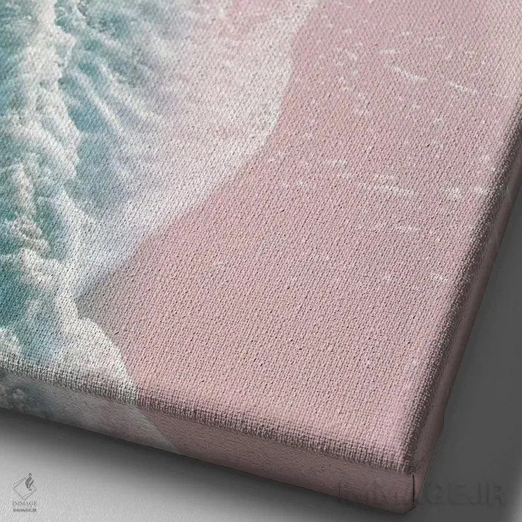 تابلو رویای امواج اقیانوس I با انعکاس سبزآبی ملایم و رنگ گونه اثر هنر آنیتا و بلا - نمای نزدیک بافت بوم