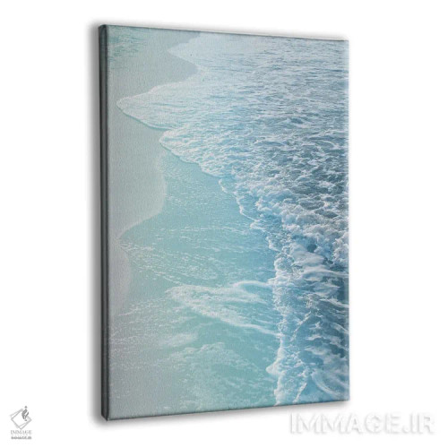 تابلو رویای امواج اقیانوس II با فیروزهای ملایم اثر هنر آنیتا و بلا - نمای پرسپکتیو محصول