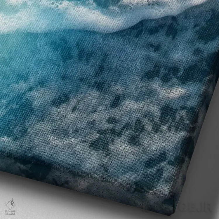 تابلو رویای امواج اقیانوس فیروزهای ملایم III اثر هنر آنیتا و بلا - نمای نزدیک بافت بوم