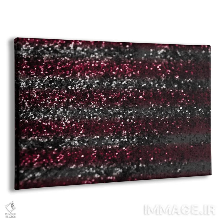 تابلو بانوی قرمز و خاکستری درخشان با راهراه اکلیلی I اثر هنر آنیتا و بلا - نمای پرسپکتیو محصول