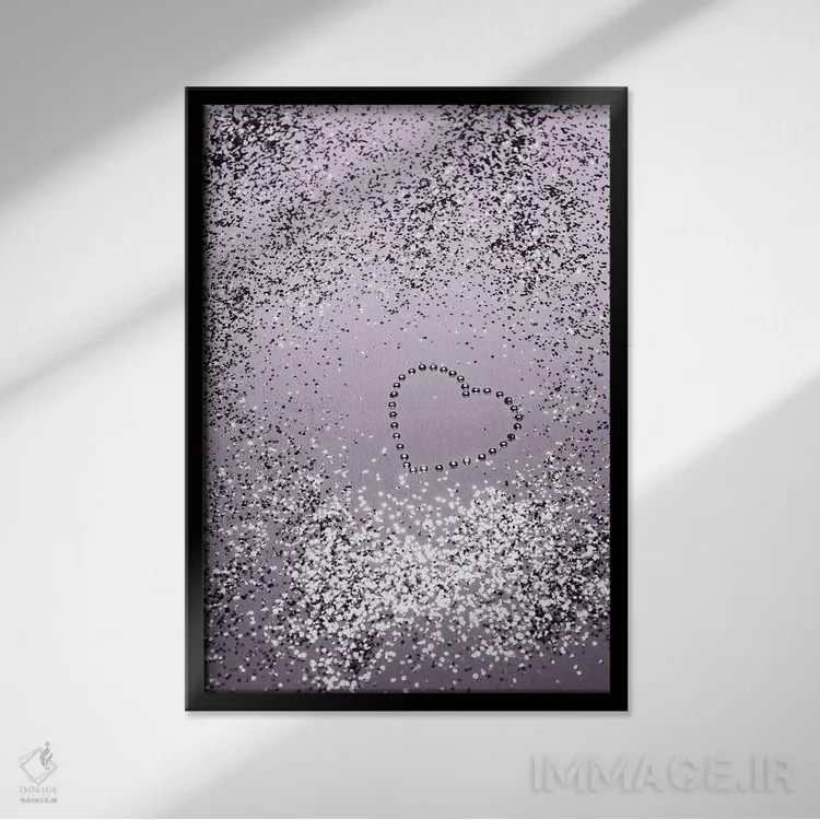 تابلو بانوی اسطوخودوس درخشان با قلب اکلیلی I اثر هنر آنیتا و بلا - نمای قابدار مشکی