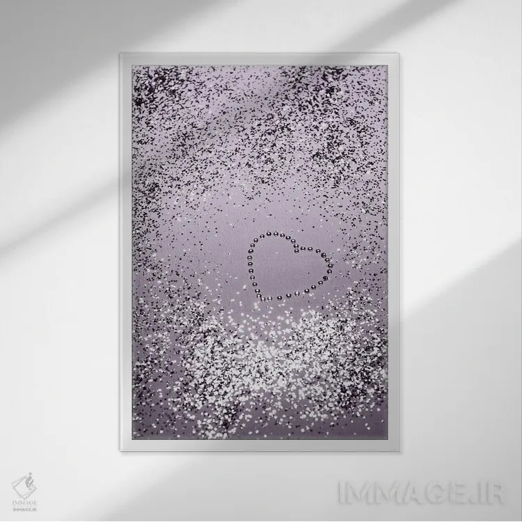 تابلو بانوی اسطوخودوس درخشان با قلب اکلیلی I اثر هنر آنیتا و بلا - نمای قابدار سفید