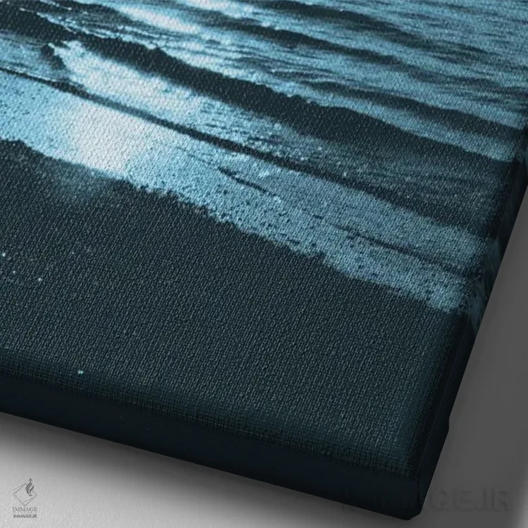 تابلو سرخوشی غروب اقیانوس V اثر هنر آنیتا و بلا - نمای نزدیک بافت بوم