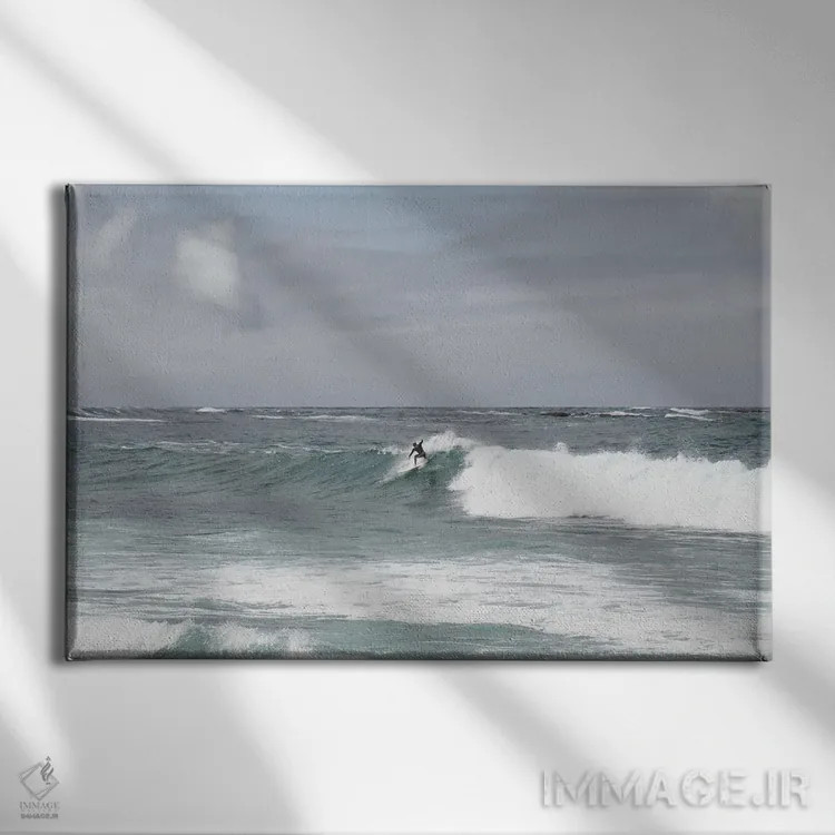 تابلو موجسوار بر موج I اثر هنر آنیتا و بلا - نمای روبهرو روی دیوار