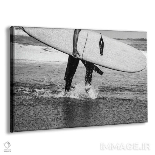 تابلو حال و هوای موجسوار سیاه و سفید II اثر هنر آنیتا و بلا - نمای پرسپکتیو محصول