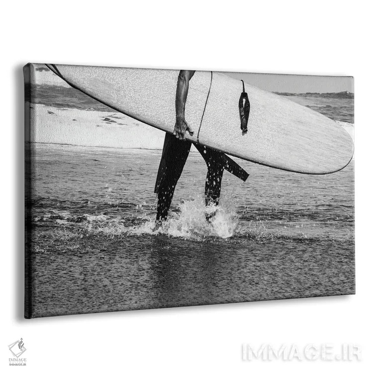 تابلو حال و هوای موجسوار سیاه و سفید II اثر هنر آنیتا و بلا - نمای پرسپکتیو محصول