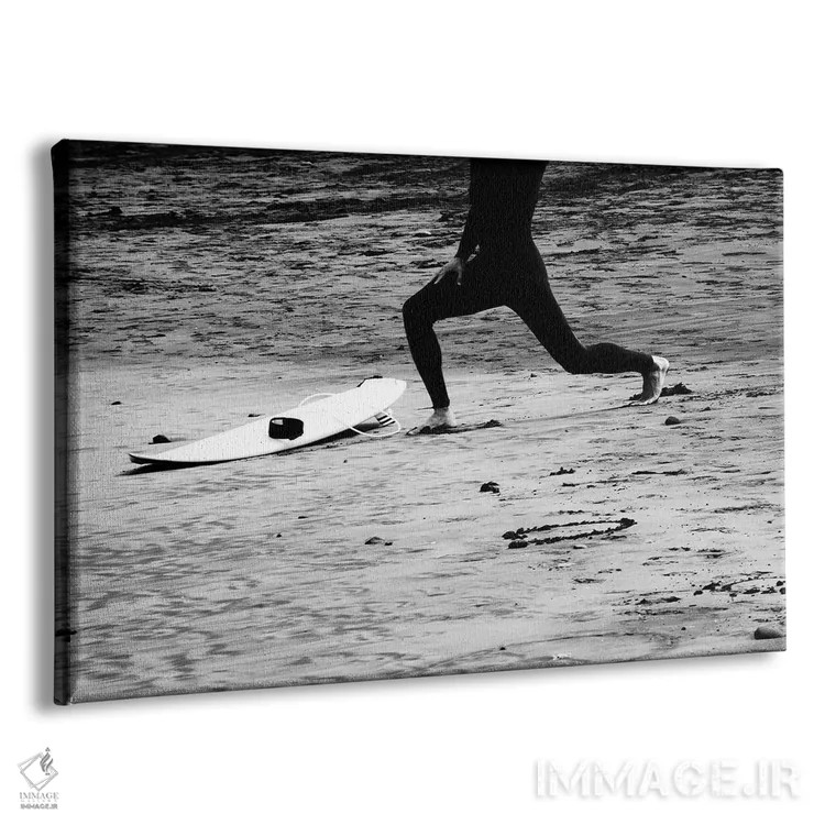 تابلو حال و هوای موجسوار سیاه و سفید III اثر هنر آنیتا و بلا - نمای پرسپکتیو محصول