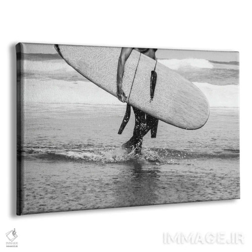 تابلو حال و هوای موجسوار سیاه و سفید IV اثر هنر آنیتا و بلا - نمای پرسپکتیو محصول