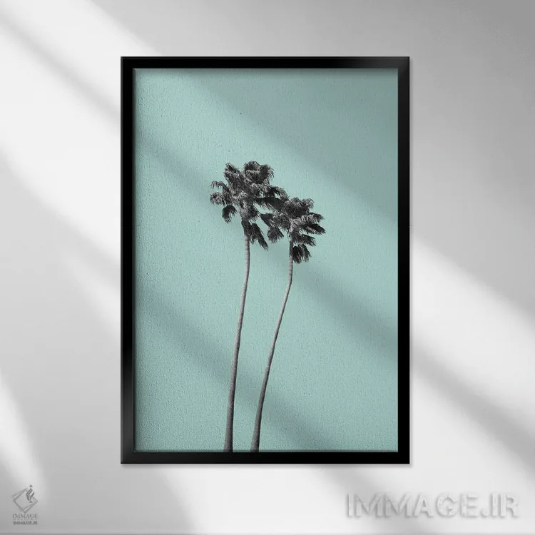 تابلو نخلهای آرامشبخش III اثر هنر آنیتا و بلا - نمای قابدار مشکی