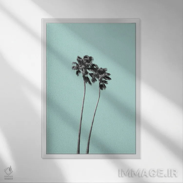 تابلو نخلهای آرامشبخش III اثر هنر آنیتا و بلا - نمای قابدار سفید