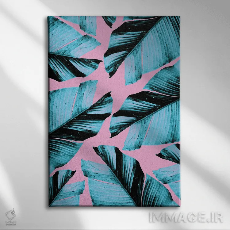 تابلو حال و هوای برگ موز گرمسیری III اثر هنر آنیتا و بلا - نمای روبهرو روی دیوار