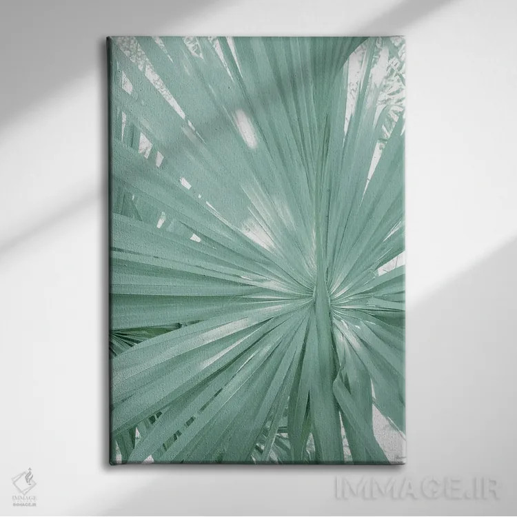 تابلو ظرافت نخل بادبزنی گرمسیری II اثر هنر آنیتا و بلا - نمای روبهرو روی دیوار
