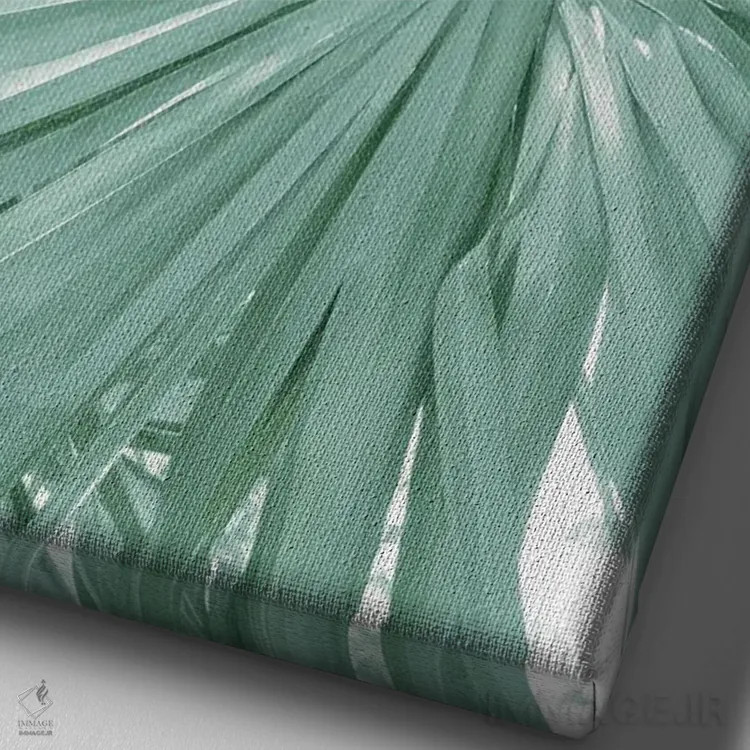 تابلو ظرافت نخل بادبزنی گرمسیری II اثر هنر آنیتا و بلا - نمای نزدیک بافت بوم