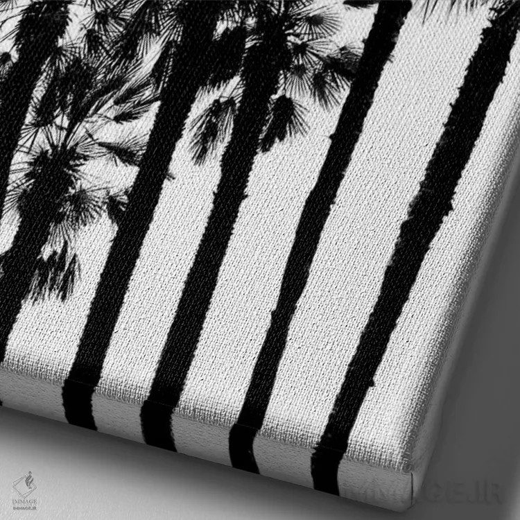 تابلو رویای درختان نخل گرمسیری II اثر هنر آنیتا و بلا - نمای نزدیک بافت بوم