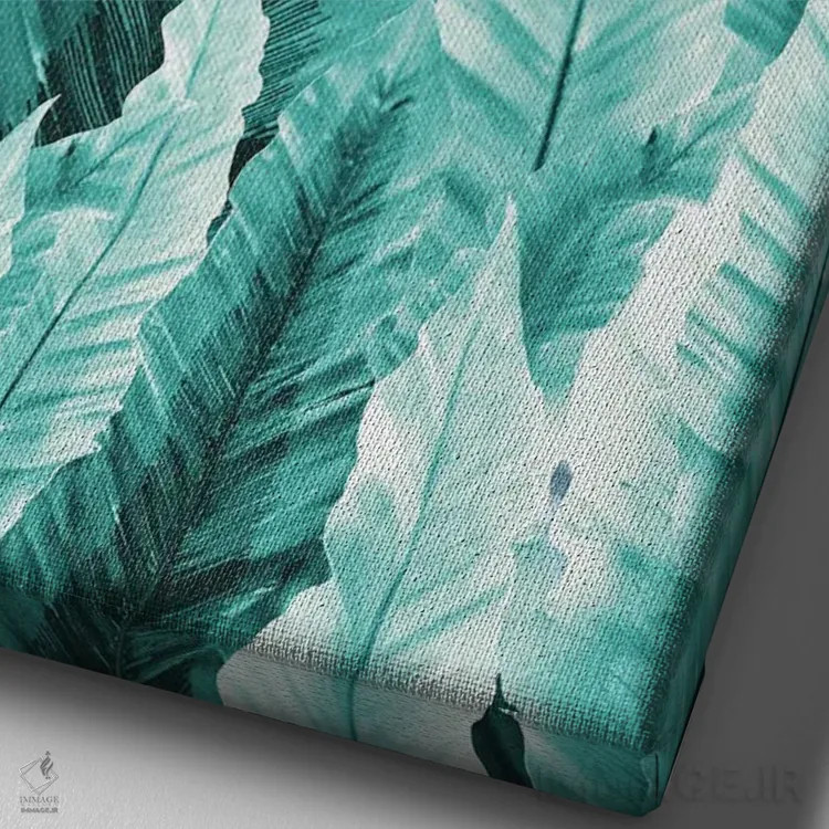 تابلو حال و هوای برگهای زیر آب IV اثر هنر آنیتا و بلا - نمای نزدیک بافت بوم