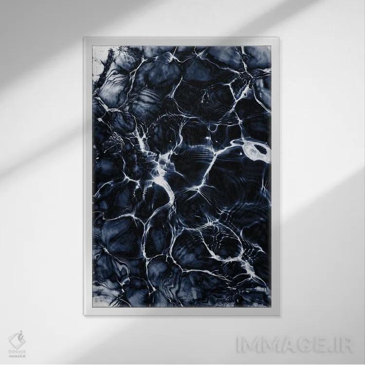 تابلو انتزاع نامشخص III اثر هنر آنیتا و بلا - نمای قابدار سفید