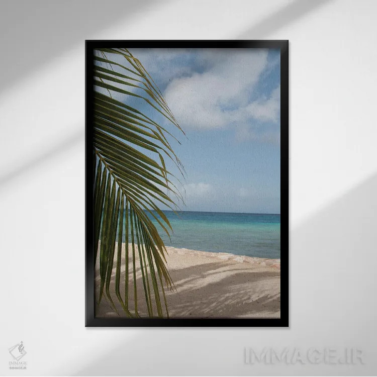 تابلو رویای آرامش ساحل I اثر هنر آنیتا و بلا - نمای قابدار مشکی