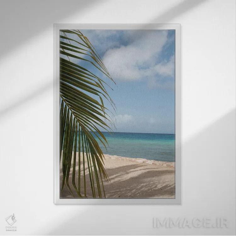 تابلو رویای آرامش ساحل I اثر هنر آنیتا و بلا - نمای قابدار سفید