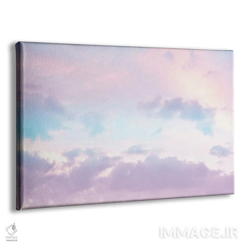 تابلو ابرهای پاستلی تکشاخ I اثر هنر آنیتا و بلا - نمای پرسپکتیو محصول