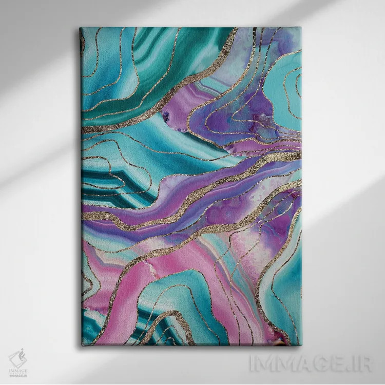 تابلو آگات پری دریایی تکشاخ براق اکلیلی I اثر هنر آنیتا و بلا - نمای روبهرو روی دیوار