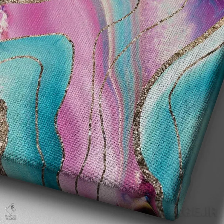 تابلو آگات پری دریایی تکشاخ براق اکلیلی I اثر هنر آنیتا و بلا - نمای نزدیک بافت بوم