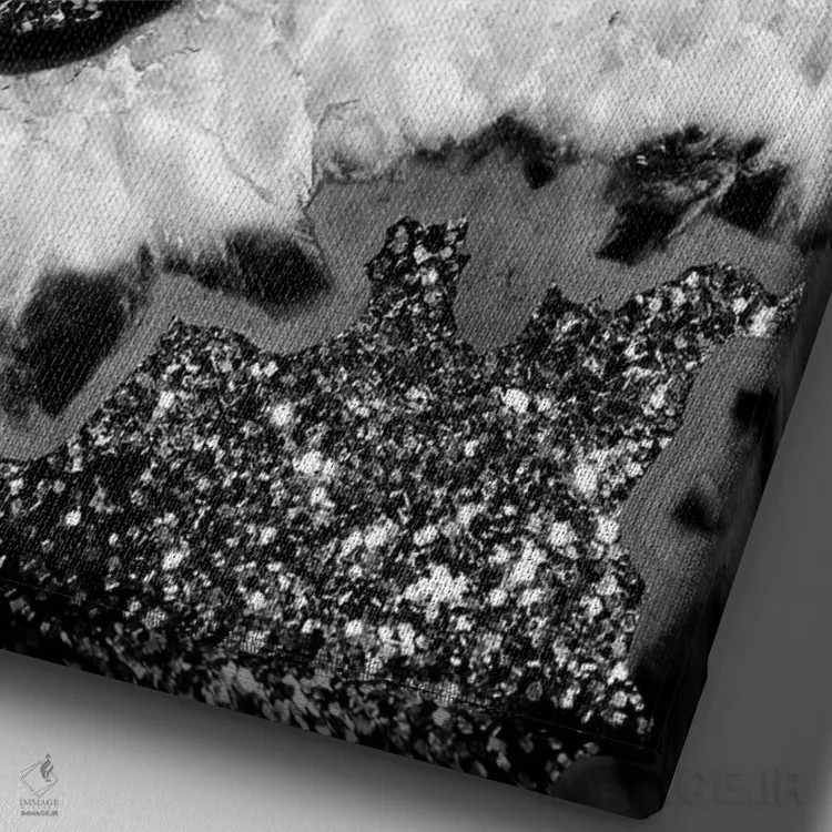 تابلو آگات یین یانگ براق اکلیلی I اثر هنر آنیتا و بلا - نمای نزدیک بافت بوم