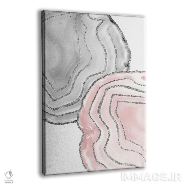 تابلو آگات یین یانگ نقرهای براق I اثر هنر آنیتا و بلا - نمای پرسپکتیو محصول