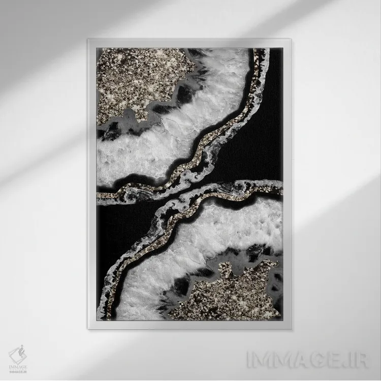 تابلو آگات یین یانگ براق اکلیلی XIII اثر هنر آنیتا و بلا - نمای قابدار سفید