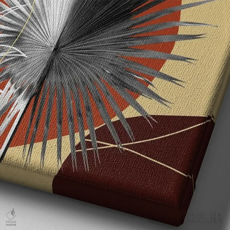 تابلو ظرافت نخل بادبزنی یین یانگ I اثر هنر آنیتا و بلا - نمای نزدیک بافت بوم
