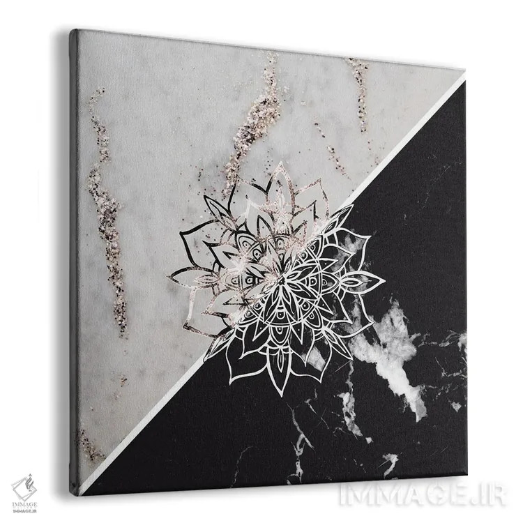 تابلو ماندالای یین یانگ بر روی مرمر I اثر هنر آنیتا و بلا - نمای پرسپکتیو محصول