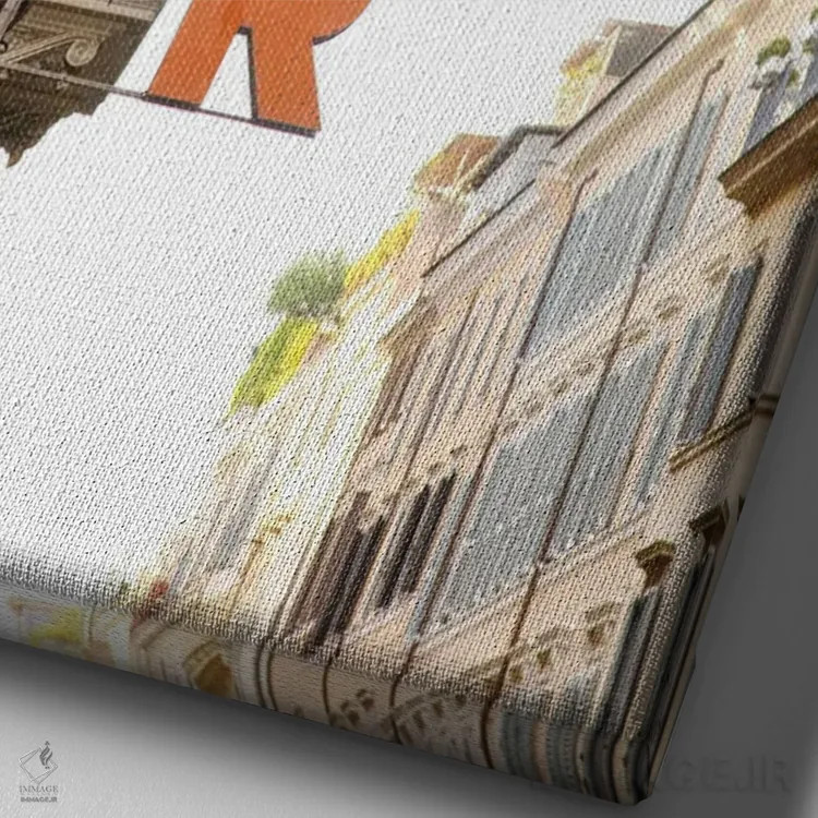 تابلو تابلوی بار در رم I اثر هنر آنیتا و بلا - نمای نزدیک بافت بوم