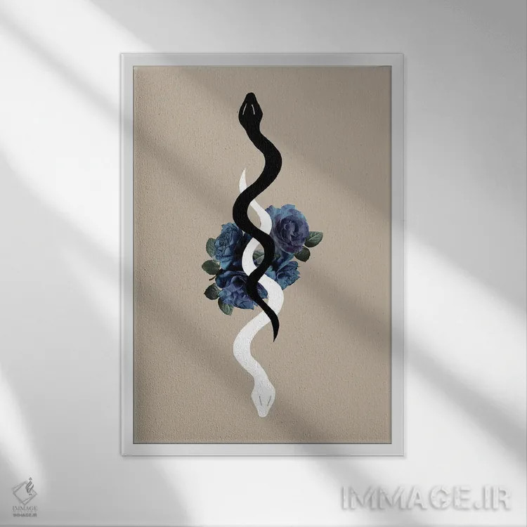 تابلو مار یین یانگ براق I اثر هنر آنیتا و بلا - نمای قابدار سفید