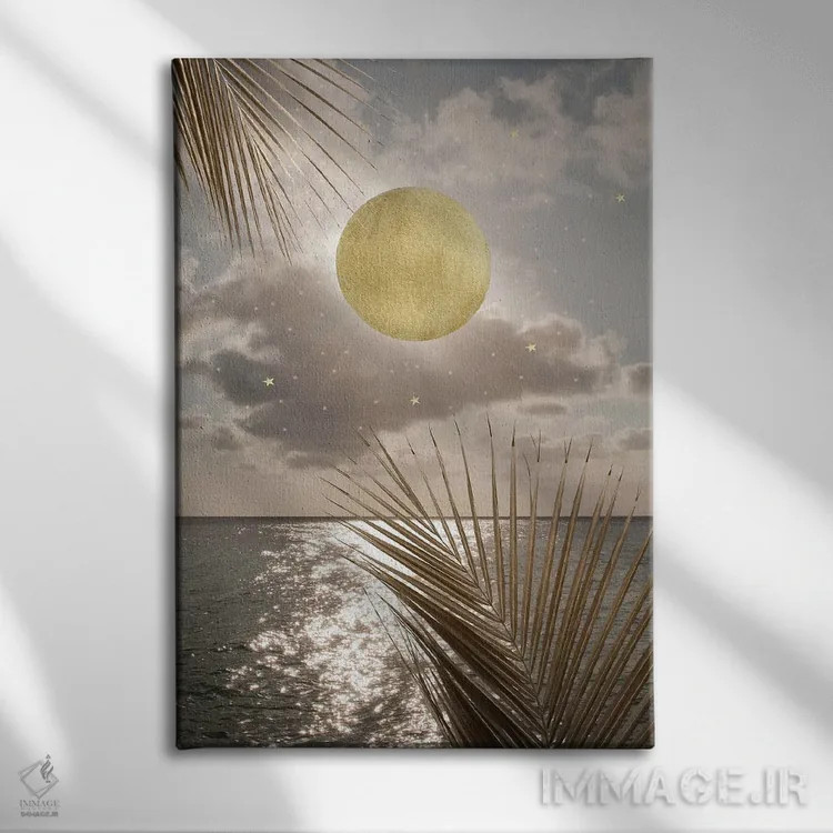 تابلو رویای سرخوشی غروب اقیانوس کارائیب I اثر هنر آنیتا و بلا - نمای روبهرو روی دیوار