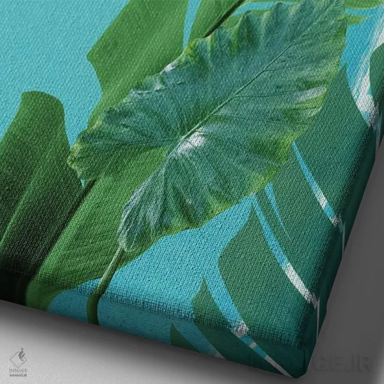 تابلو حال و هوای استخر کارائیب I اثر هنر آنیتا و بلا - نمای نزدیک بافت بوم