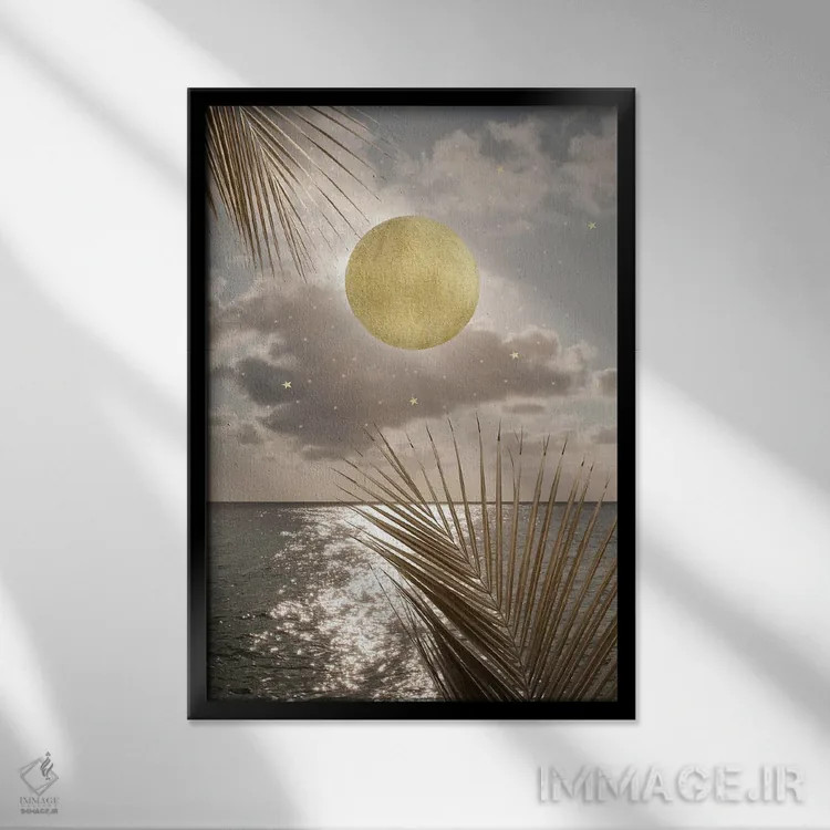 تابلو رویای سرخوشی غروب اقیانوس کارائیب I اثر هنر آنیتا و بلا - نمای قابدار مشکی