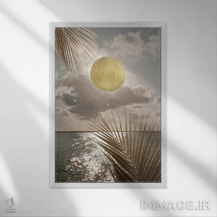 تابلو رویای سرخوشی غروب اقیانوس کارائیب I اثر هنر آنیتا و بلا - نمای قابدار سفید