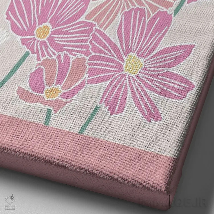 تابلو جهان گلهای بازار I (کاسموس: نوعی گل) اثر هنر آنیتا و بلا - نمای نزدیک بافت بوم