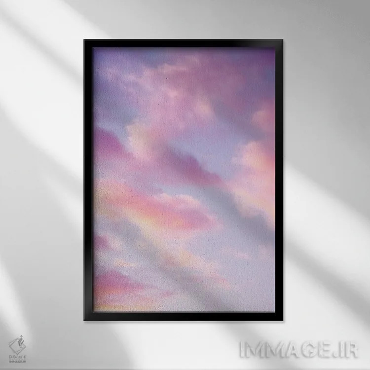 تابلو ابرهای شگفتانگیز II اثر هنر آنیتا و بلا - نمای قابدار مشکی