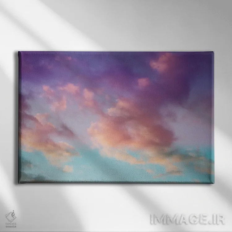 تابلو ابرهای شگفتانگیز IV اثر هنر آنیتا و بلا - نمای روبهرو روی دیوار