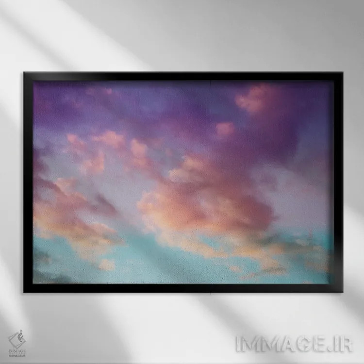 تابلو ابرهای شگفتانگیز IV اثر هنر آنیتا و بلا - نمای قابدار مشکی