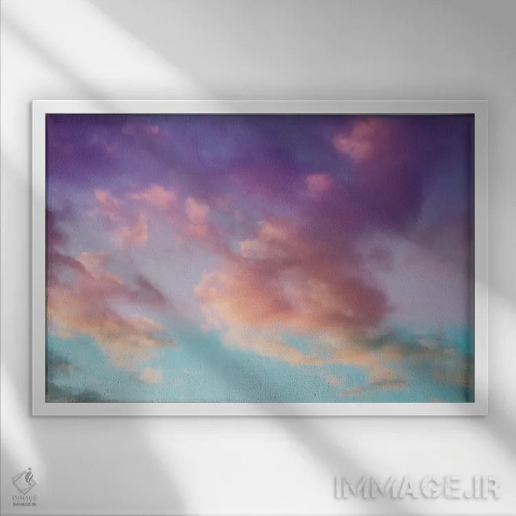 تابلو ابرهای شگفتانگیز IV اثر هنر آنیتا و بلا - نمای قابدار سفید